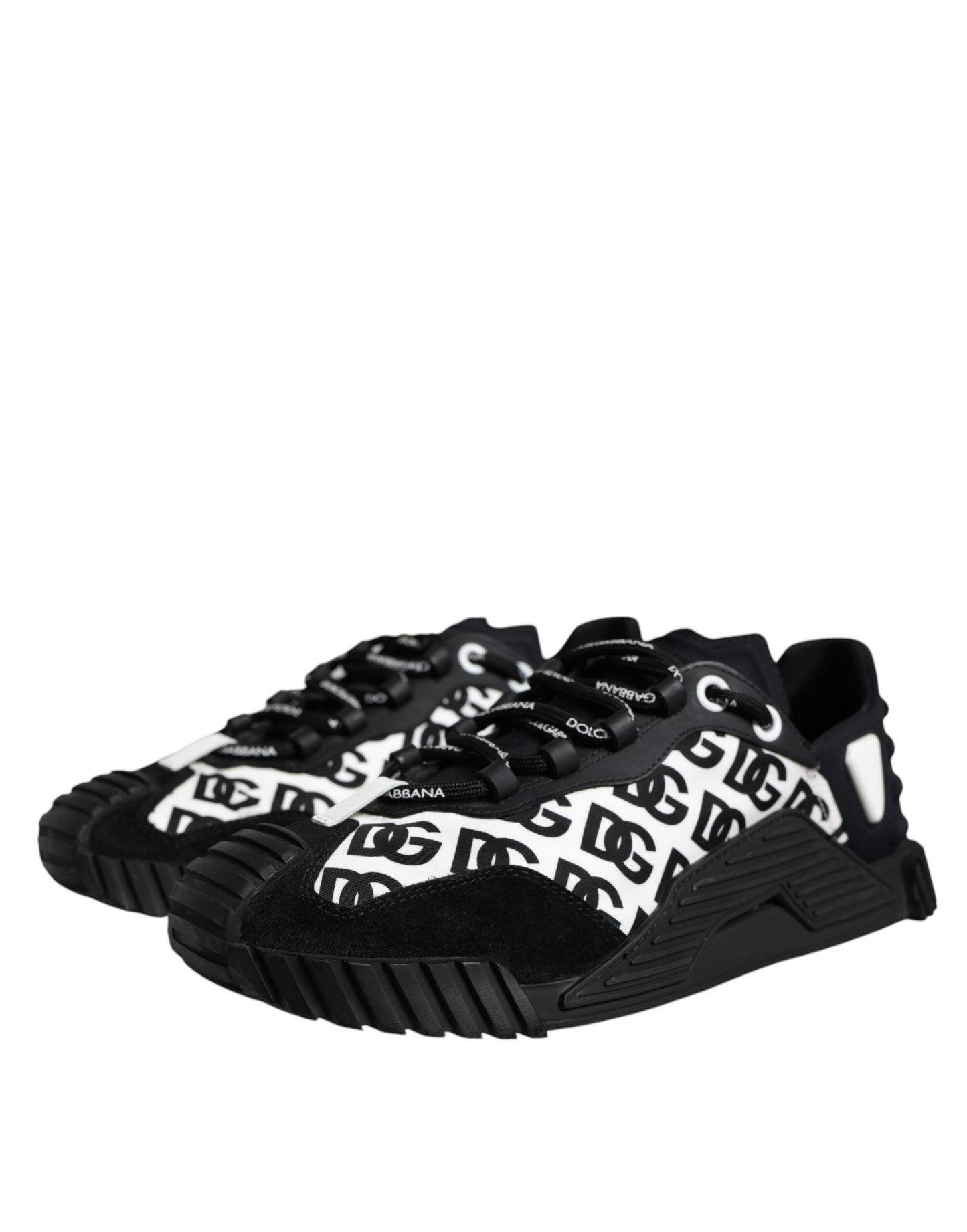 Dolce & Gabbana Black Logo Lace Up Low Top NS1 Sneakers Shoes