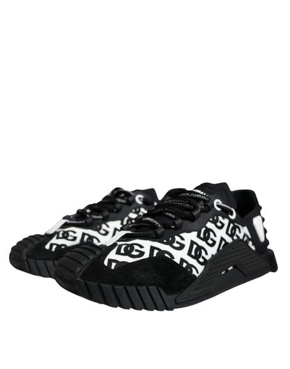 Dolce & Gabbana Black Logo Lace Up Low Top NS1 Sneakers Shoes