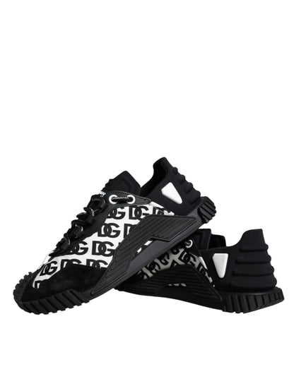 Dolce & Gabbana Black Logo Lace Up Low Top NS1 Sneakers Shoes