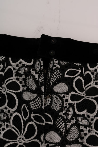 Dolce & Gabbana Elegant Lace Mini Skirt with Crystal Details Dolce & Gabbana