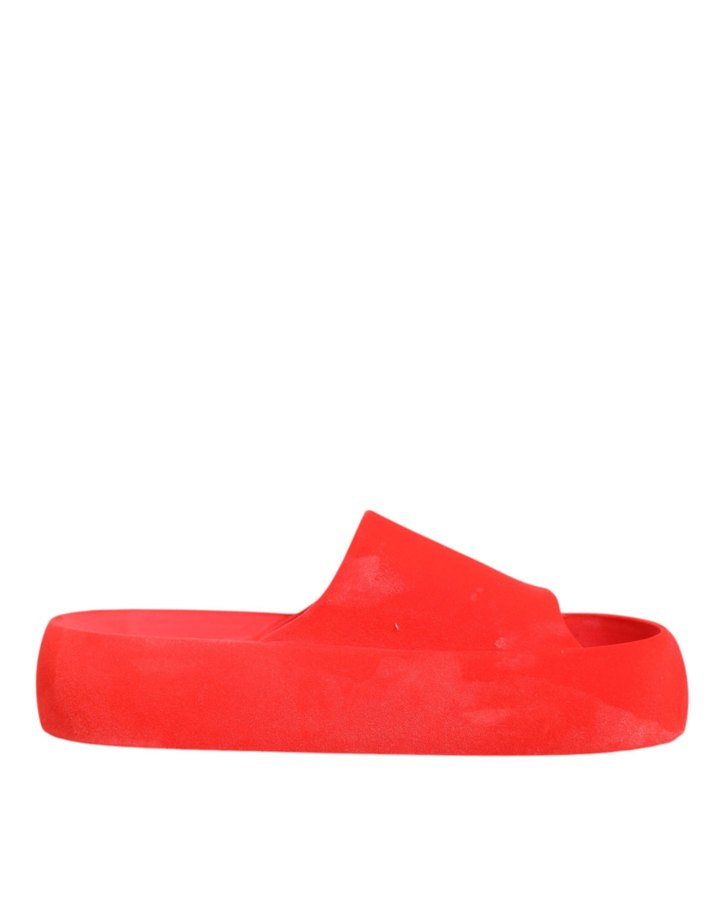 Dolce & Gabbana Red Rubber Slides Sandals Beachwear Shoes