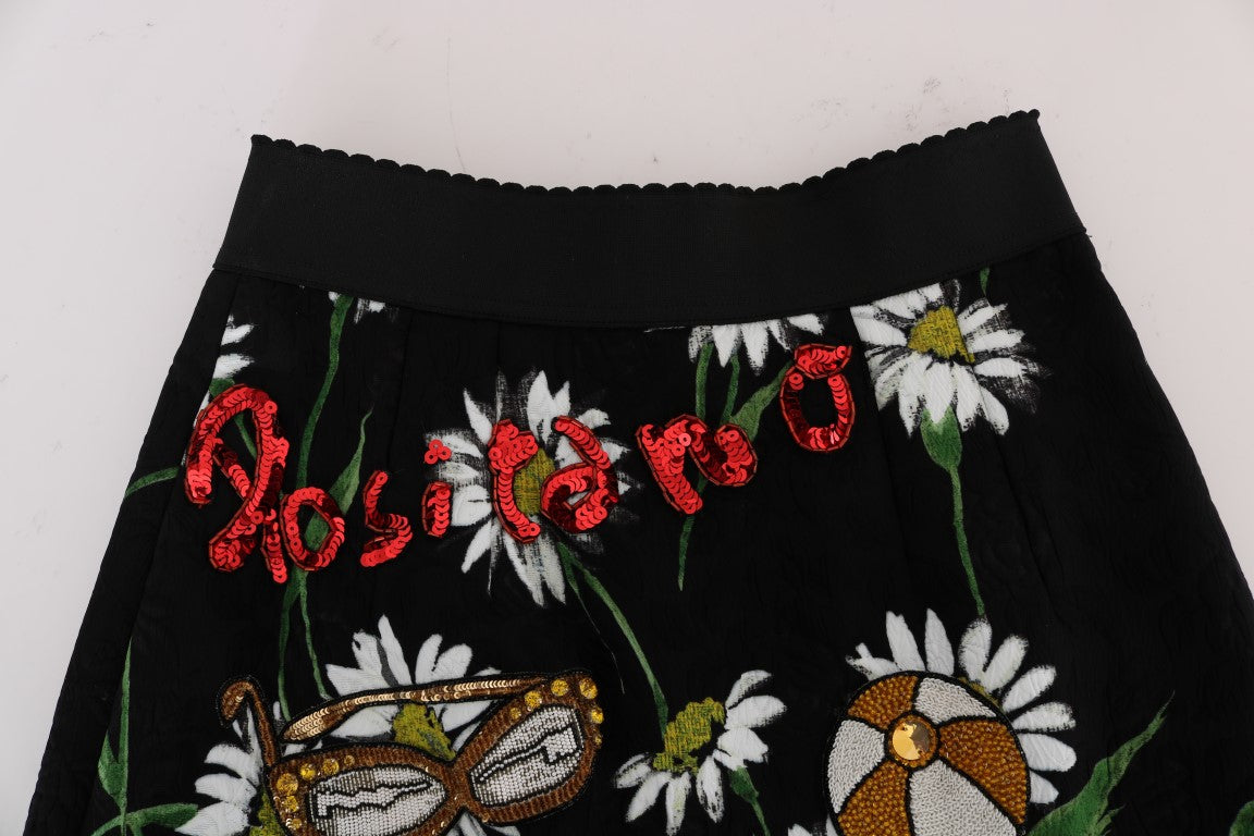 Dolce & Gabbana Embellished A-Line Mid-Calf Skirt Dolce & Gabbana