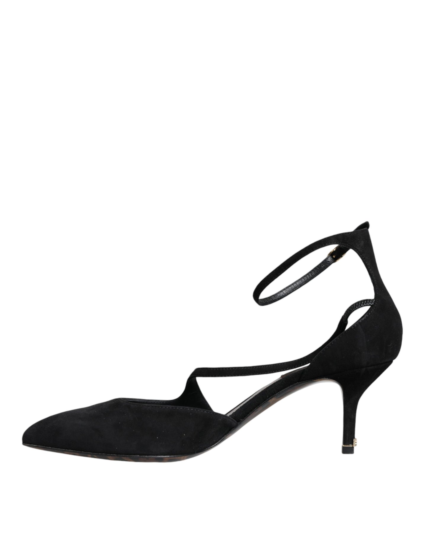 Dolce & Gabbana Black Suede Ankle Strap Heels Pumps Shoes