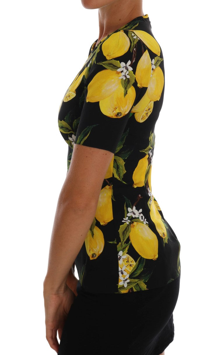 Dolce & Gabbana Sicilian Lemon Print Silk Blouse Dolce & Gabbana