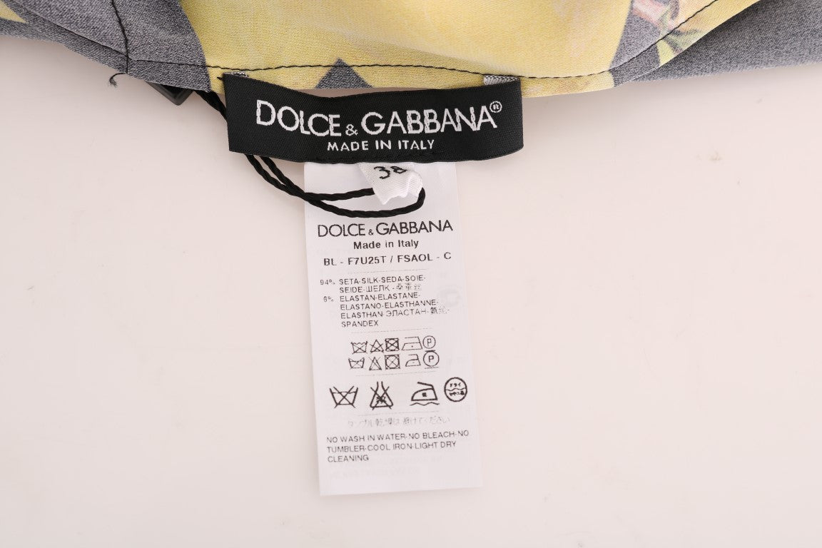 Dolce & Gabbana Sicilian Lemon Print Silk Blouse Dolce & Gabbana