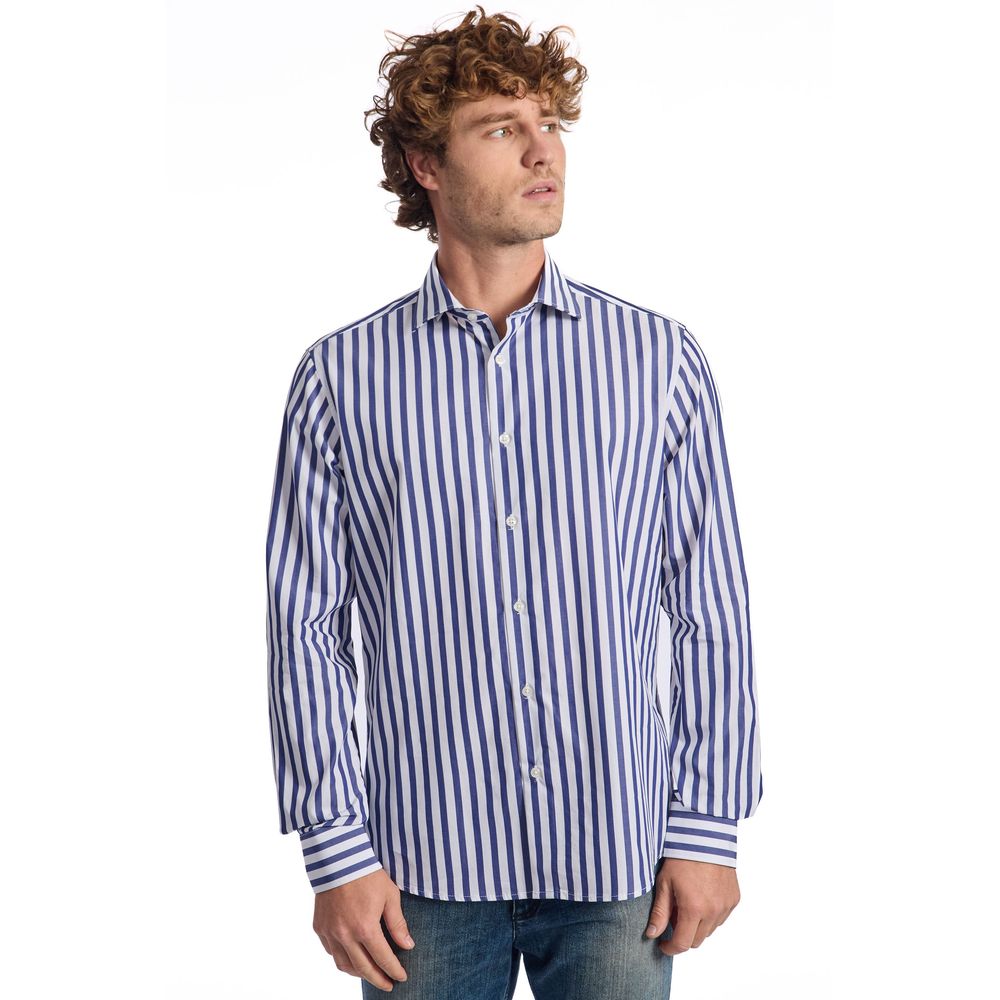 Baldinini Trend Blue Cotton Men Shirt