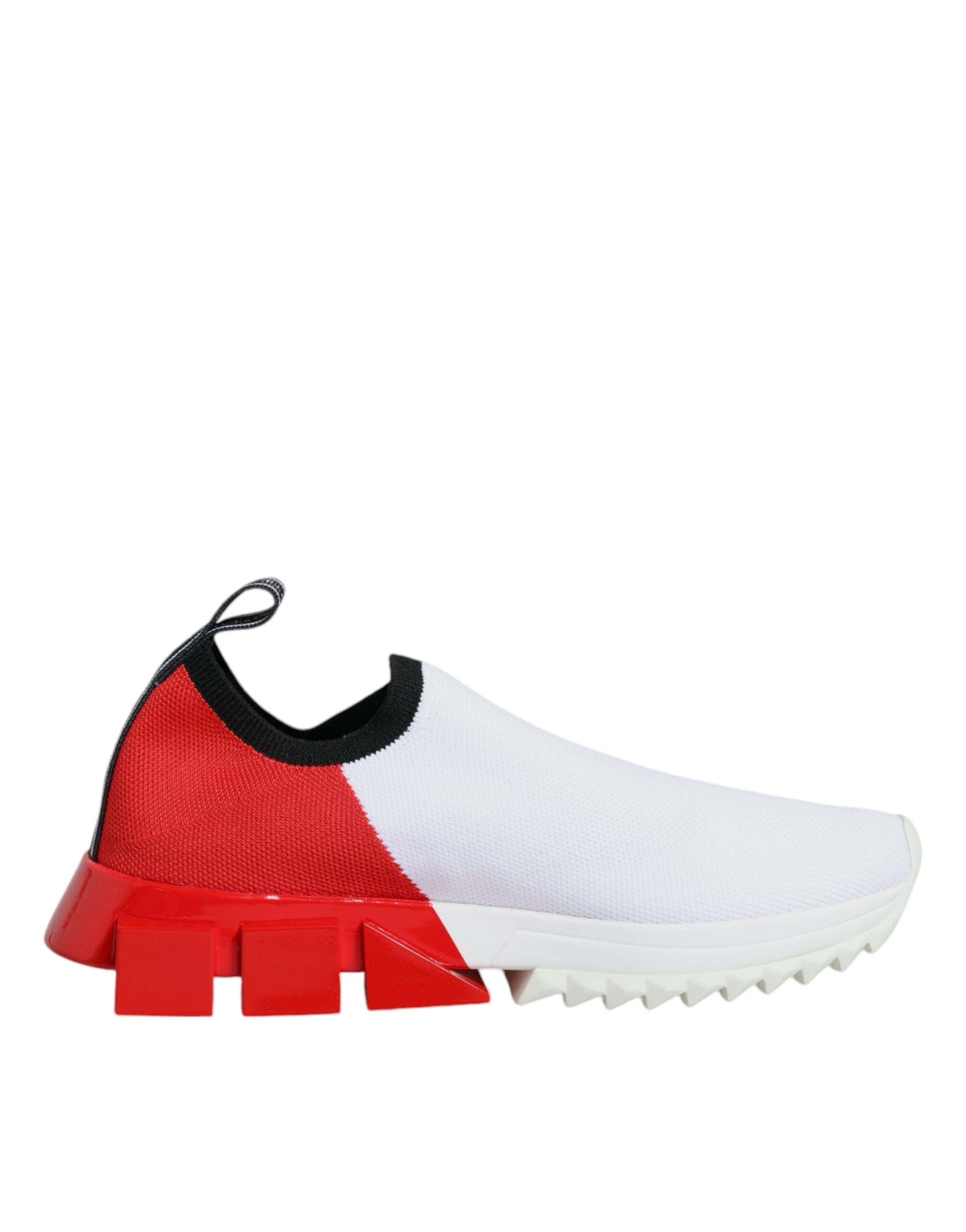 Dolce & Gabbana White Red Low Top Sorrento Men Sneakers Shoes