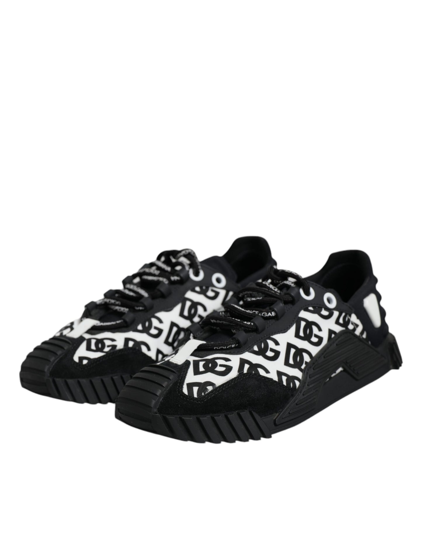 Dolce & Gabbana Black Logo Lace Up Low Top NS1 Sneakers Shoes