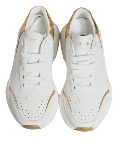 Dolce & Gabbana White Gold Daymaster Low Top Sneakers Shoes