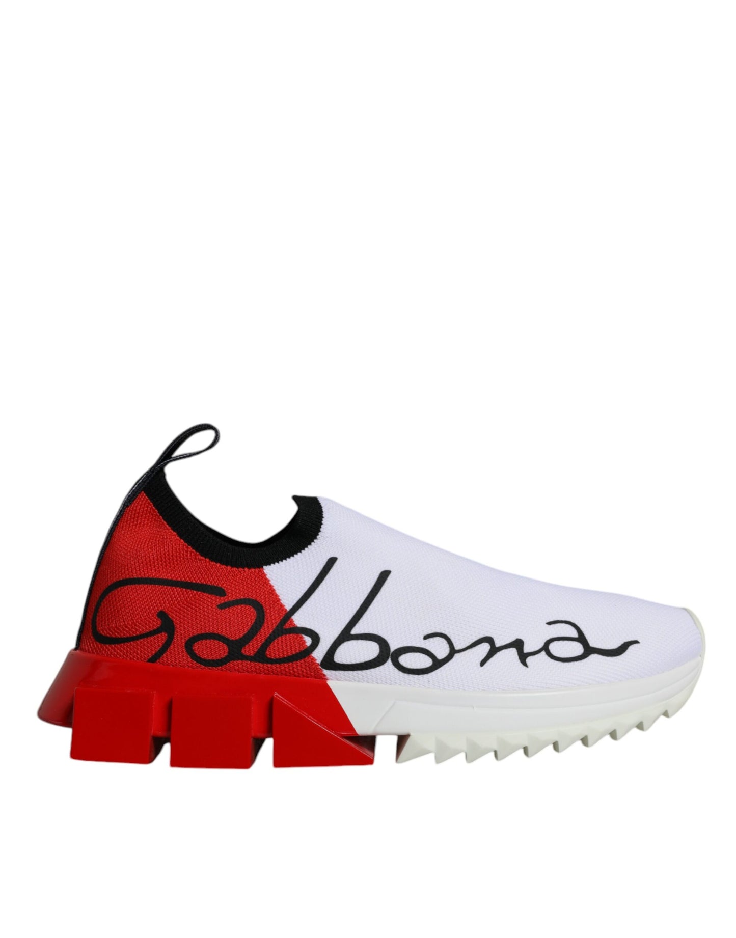 Dolce & Gabbana White Red Low Top Sorrento Men Sneakers Shoes