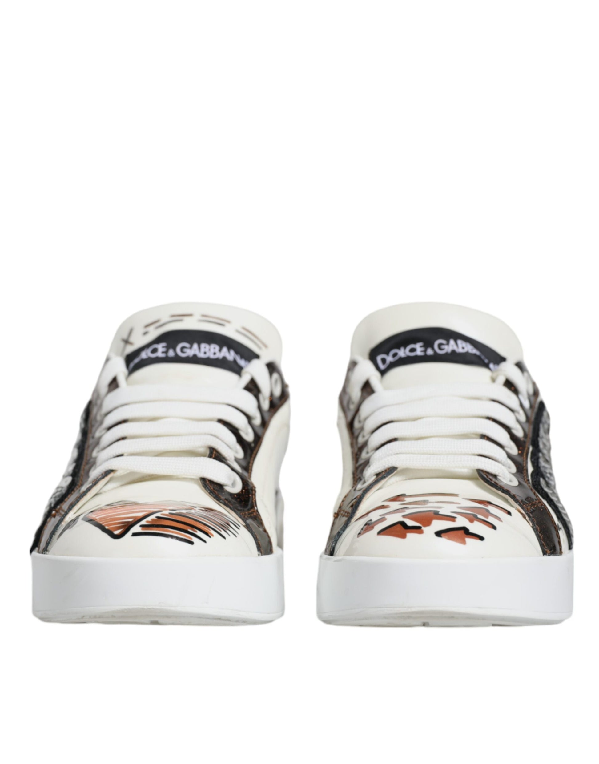 Dolce & Gabbana White Love Sequin Portofino Sneakers Shoes