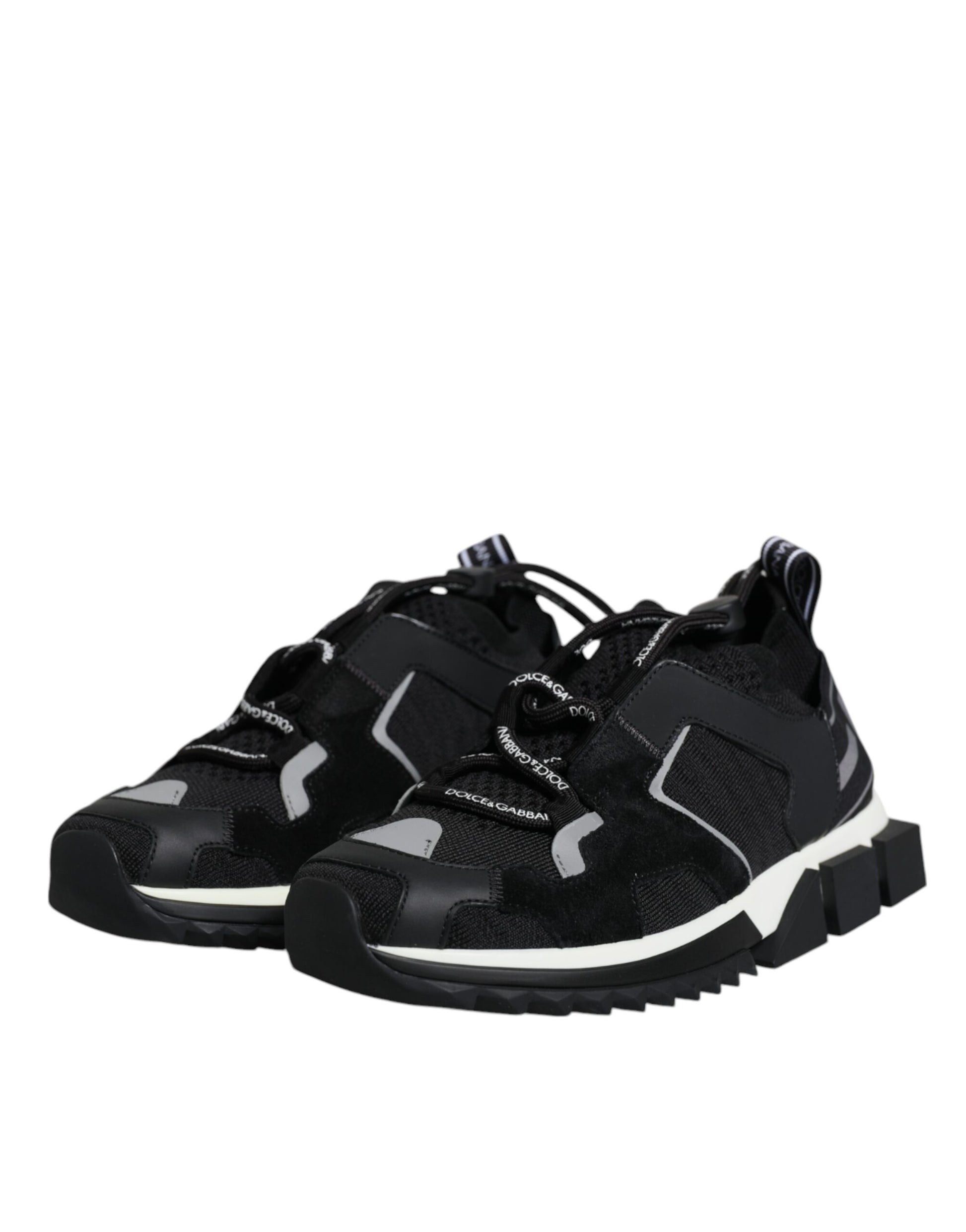 Dolce & Gabbana Black Mesh Sorrento Trekking Sneakers Shoes