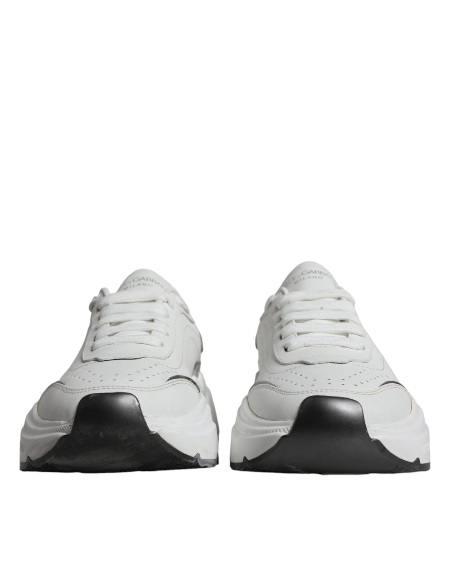 Dolce & Gabbana Silver White Daymaster Low Top Sneakers Shoes