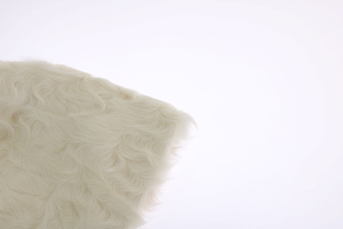 Dolce & Gabbana Elegant White Fur Beanie Luxury Winter Hat Dolce & Gabbana