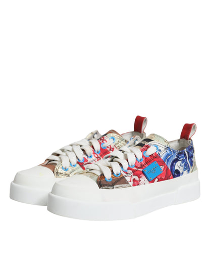 Dolce & Gabbana Multicolor Patchwork Low Top Sneakers Shoes