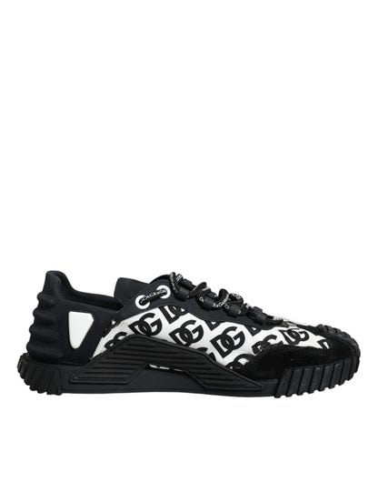 Dolce & Gabbana Black Logo Lace Up Low Top NS1 Sneakers Shoes