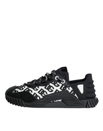 Dolce & Gabbana Black Logo Lace Up Low Top NS1 Sneakers Shoes