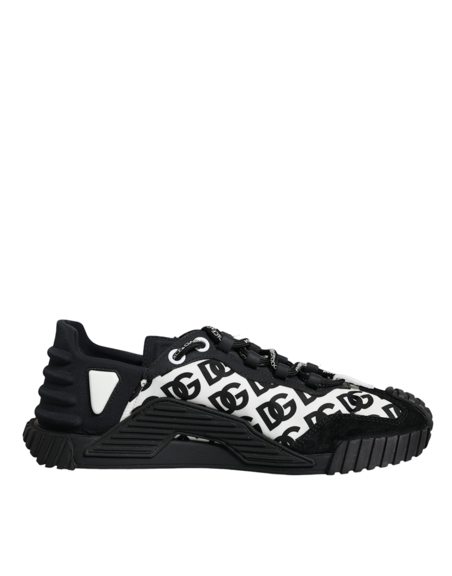 Dolce & Gabbana Black Logo Lace Up Low Top NS1 Sneakers Shoes