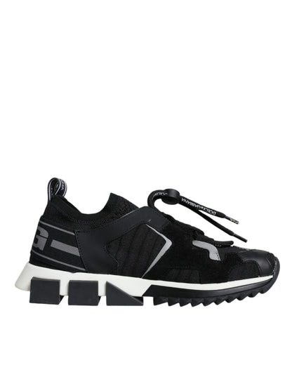 Dolce & Gabbana Black Mesh Sorrento Trekking Sneakers Shoes