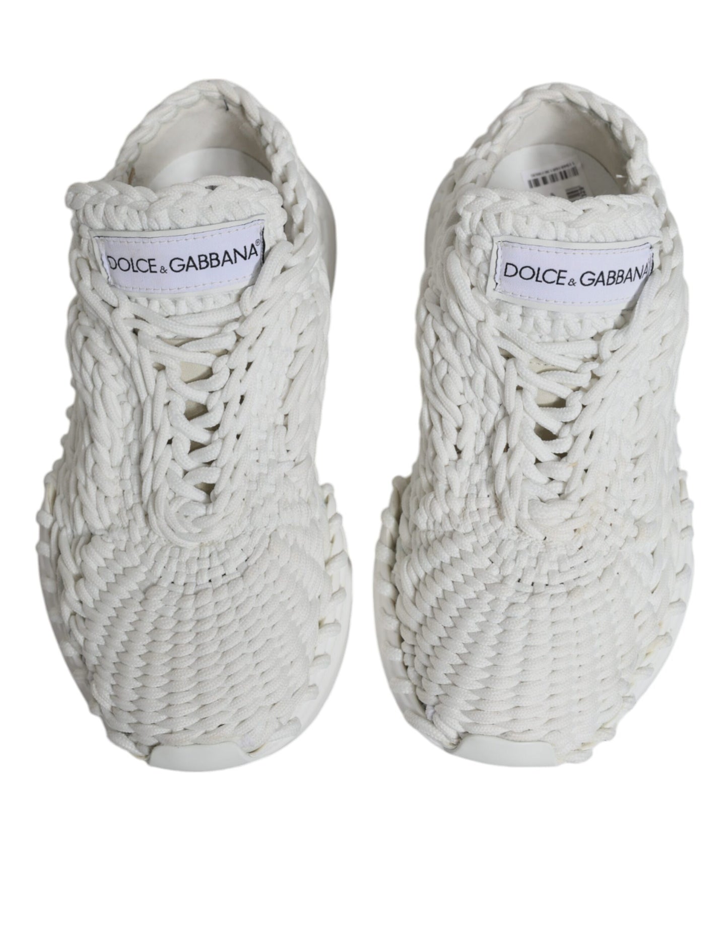 Dolce & Gabbana White Knitted Daymaster Sneakers Shoes