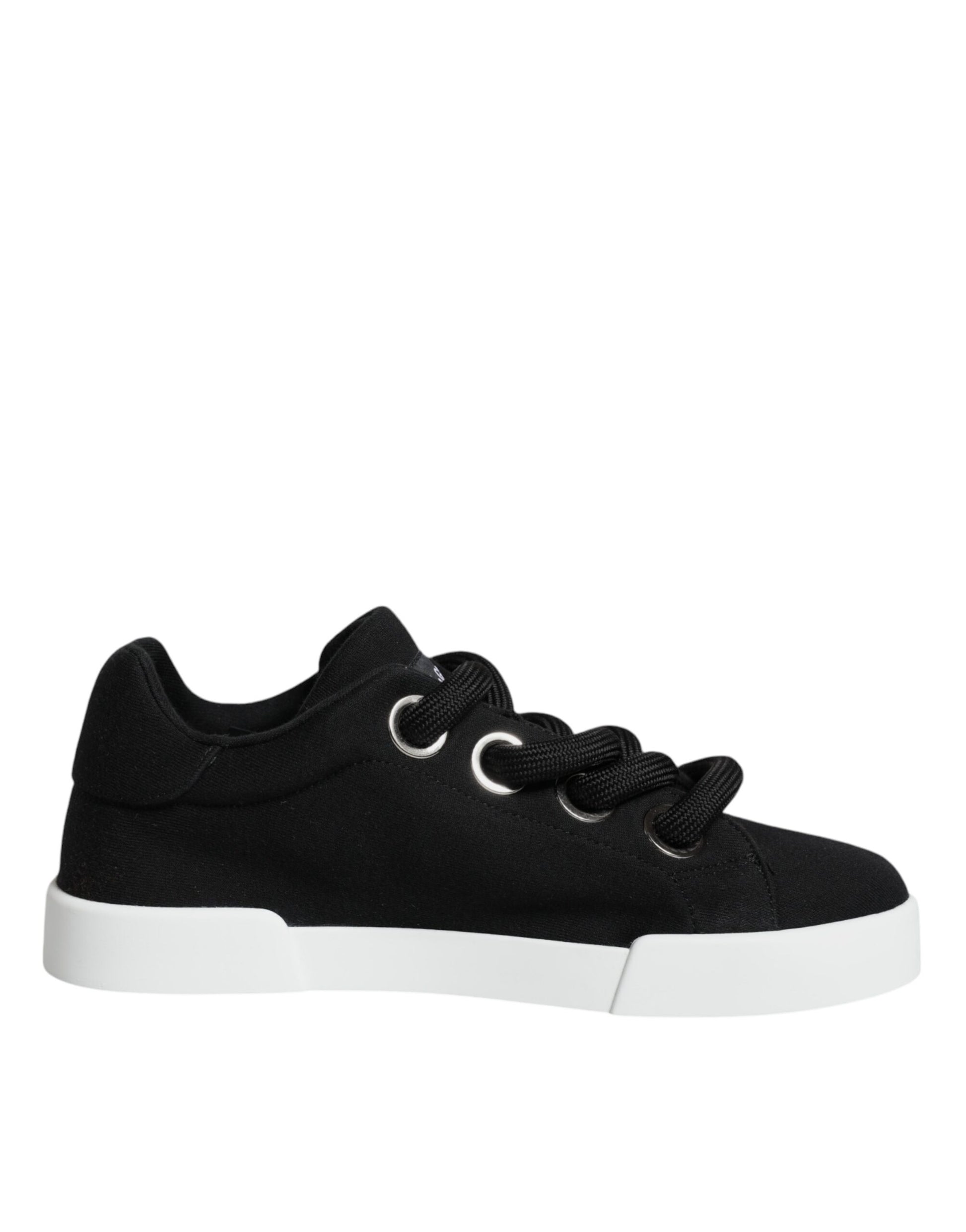 Dolce & Gabbana Black White Portofino Low Top Sneakers Shoes