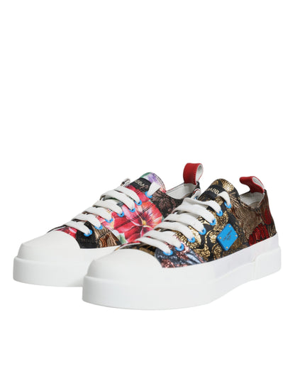 Dolce & Gabbana Multicolor Patchwork Low Top Sneakers Shoes