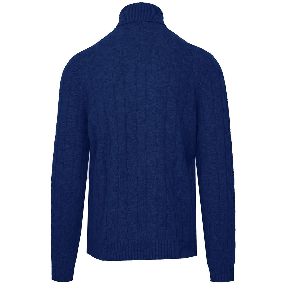 Malo Blue Wool Men Sweater