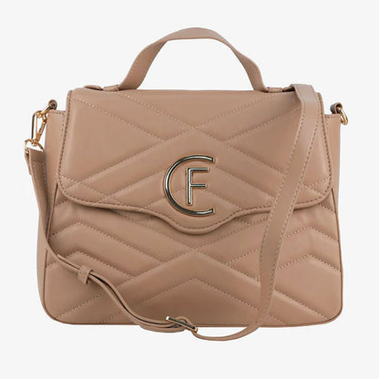 CRISTINAEFFE Beige Artificial Leather Crossbody Bag