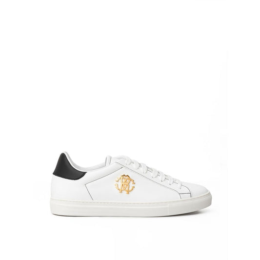 Roberto Cavalli White Leather Sneaker