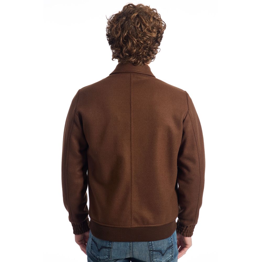 Roberto Pepe Luxury Brown Polyester Men Jacket