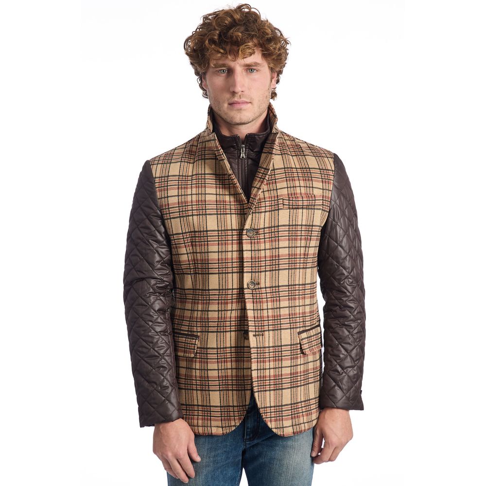 Roberto Pepe Luxury Brown Viscose Men's Jacket