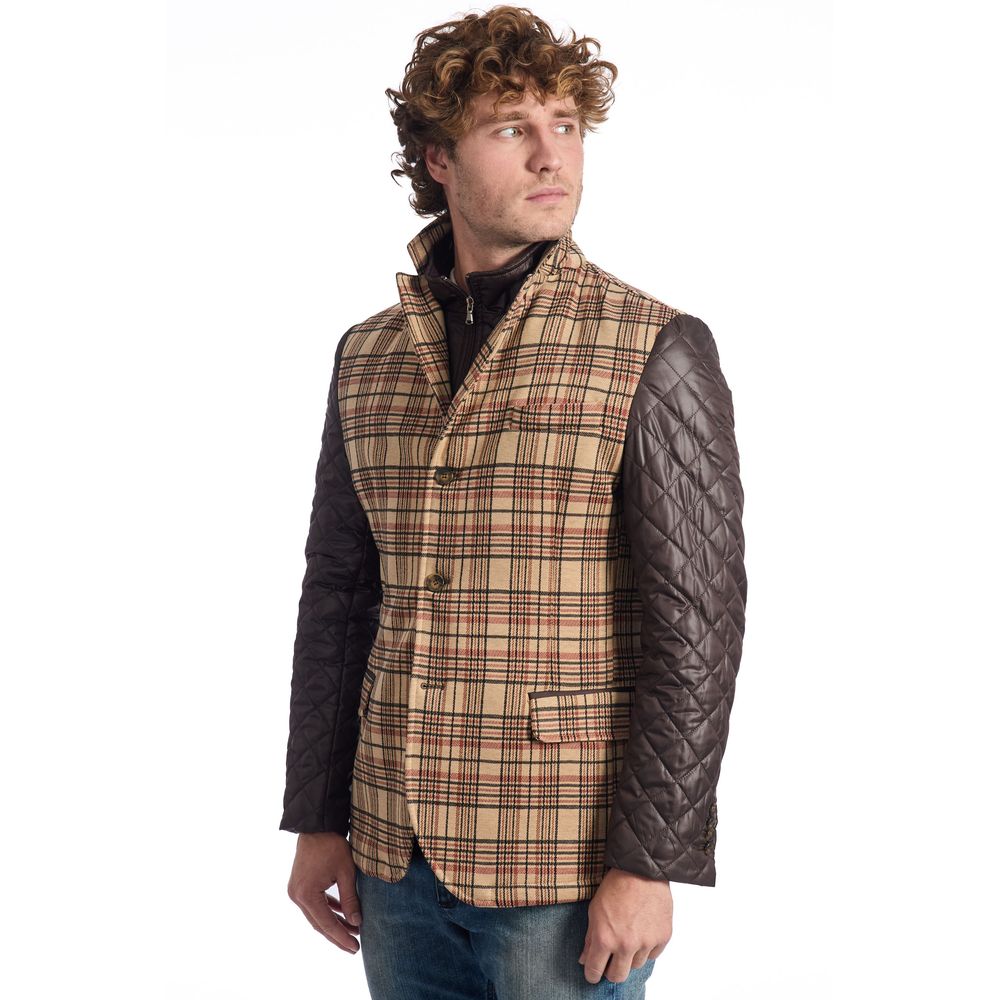 Roberto Pepe Luxury Brown Viscose Men's Jacket