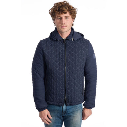 Roberto Pepe Luxury Blue Polyamide Men Jacket