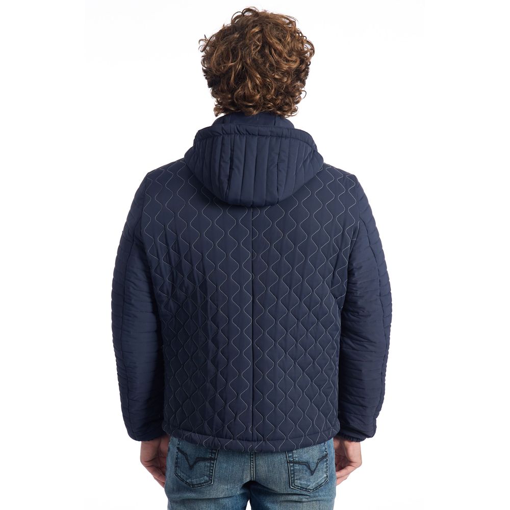 Roberto Pepe Luxury Blue Polyamide Men Jacket