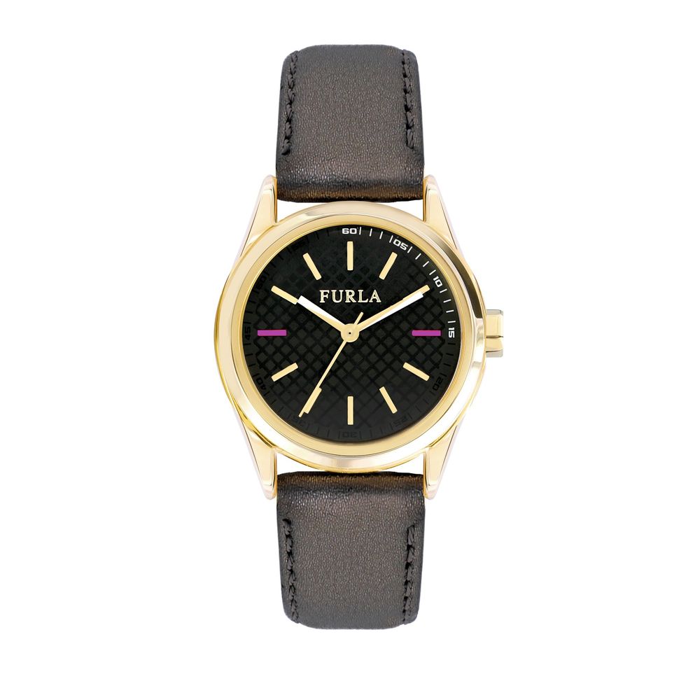 Furla Black Leather Watch