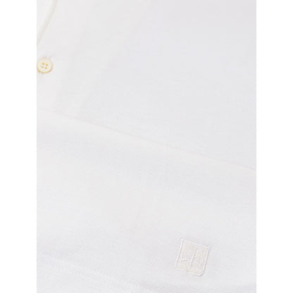 Corneliani White Cotton Polo Shirt