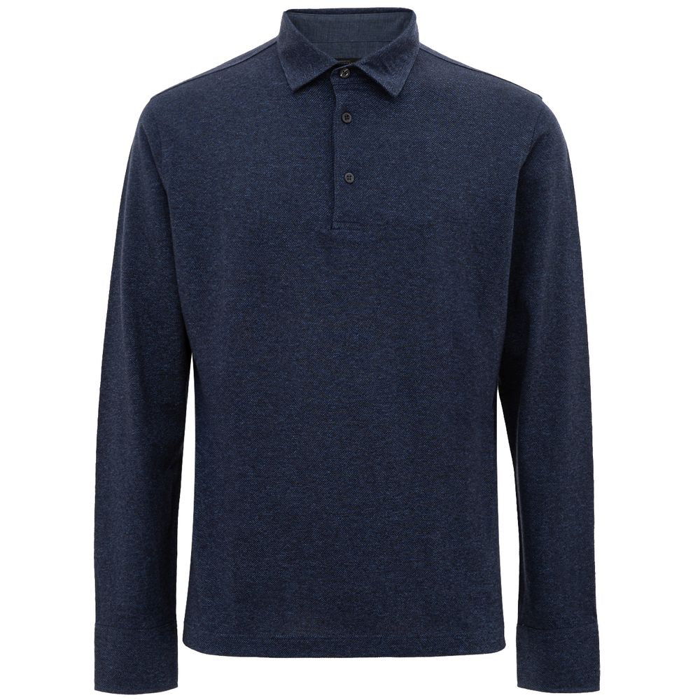 Corneliani Blue Cotton Polo Shirt