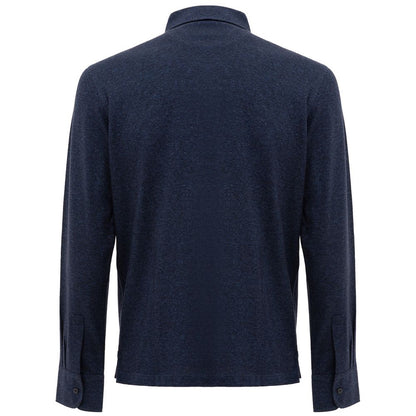 Corneliani Blue Cotton Polo Shirt