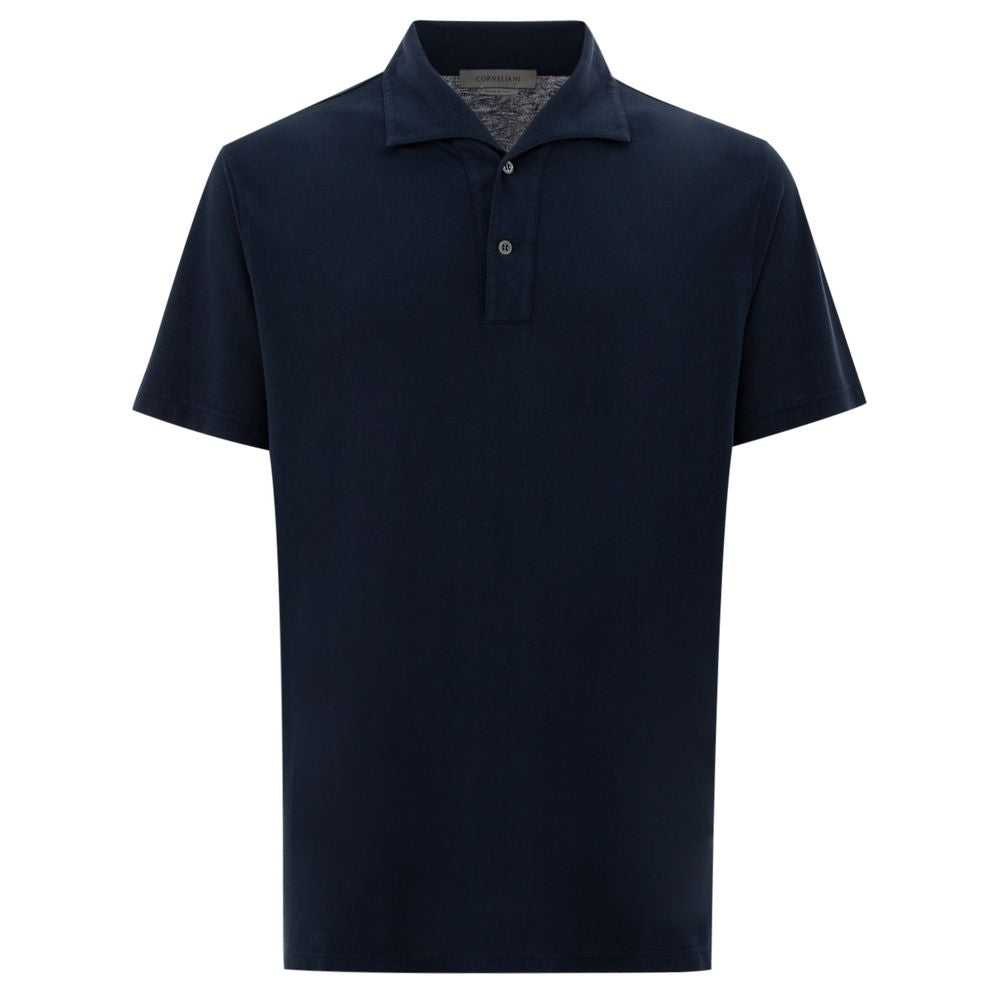 Corneliani Blue Cotton Polo Shirt