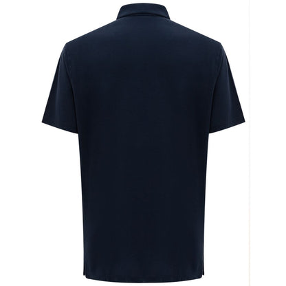 Corneliani Blue Cotton Polo Shirt