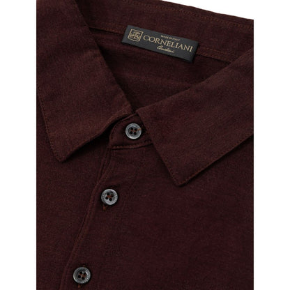 Corneliani Bordeaux Wool Polo Shirt