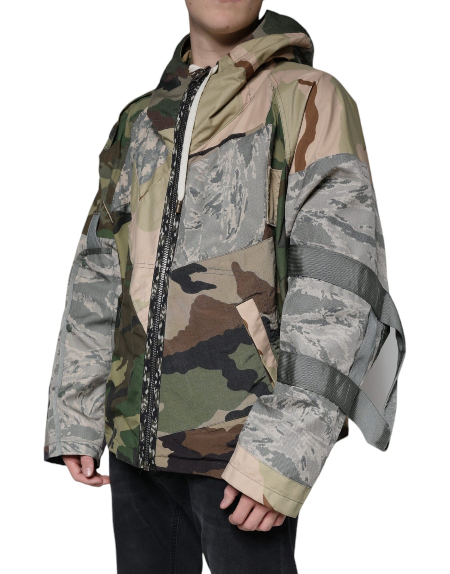 Dolce & Gabbana Multicolor Camouflage Full Zip Hooded Jacket