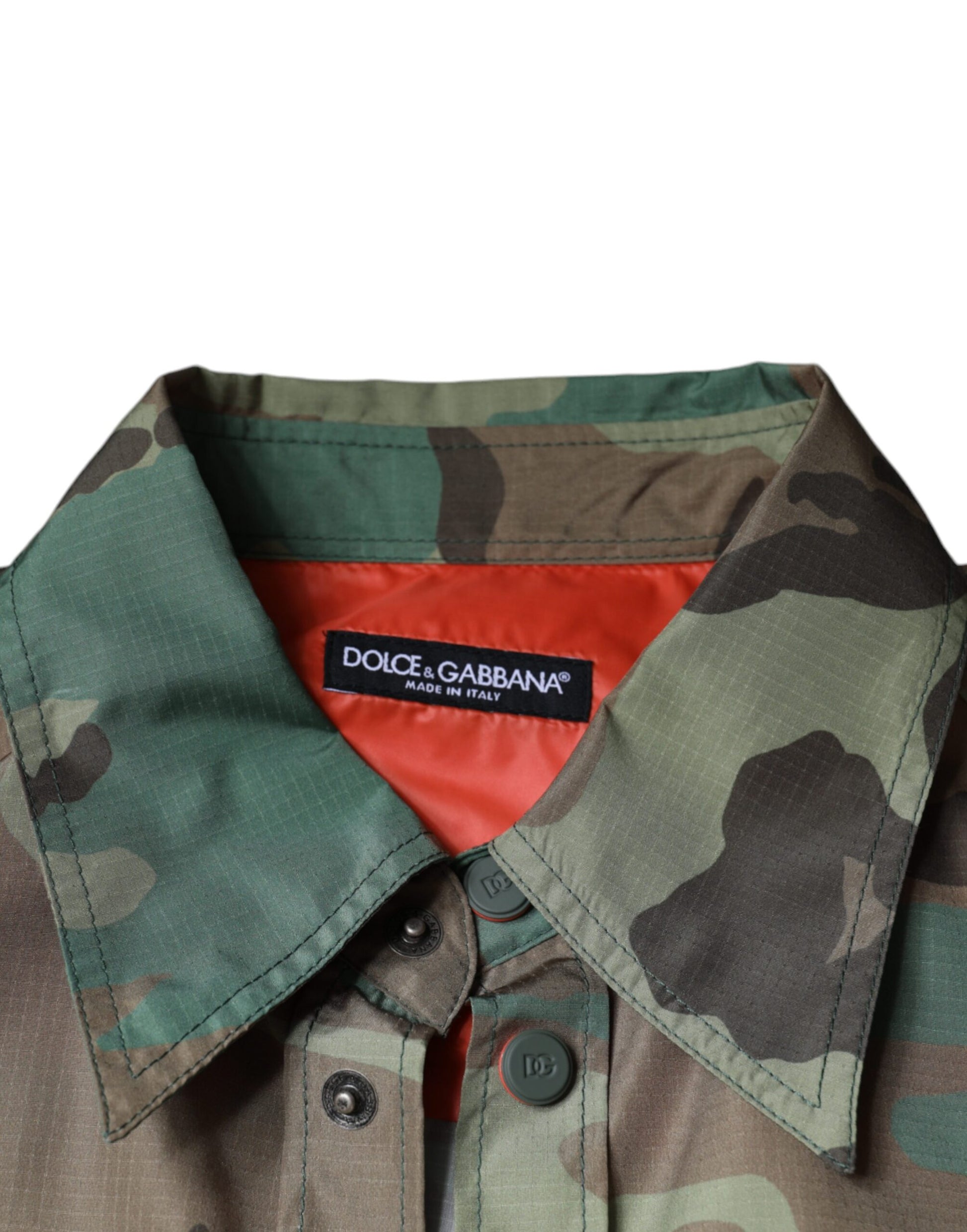 Dolce & Gabbana Multicolor Camouflage Button Down Shirt