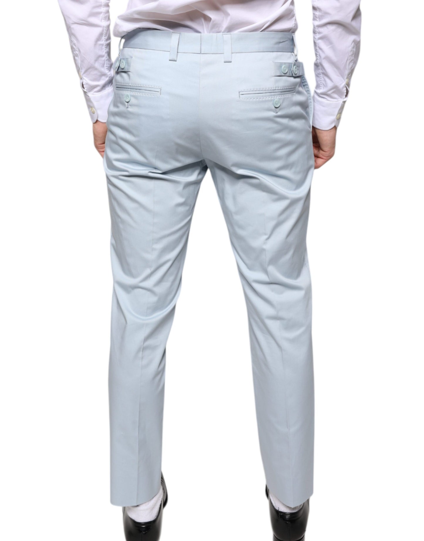 Dolce & Gabbana Light Blue Cotton Dress Pants