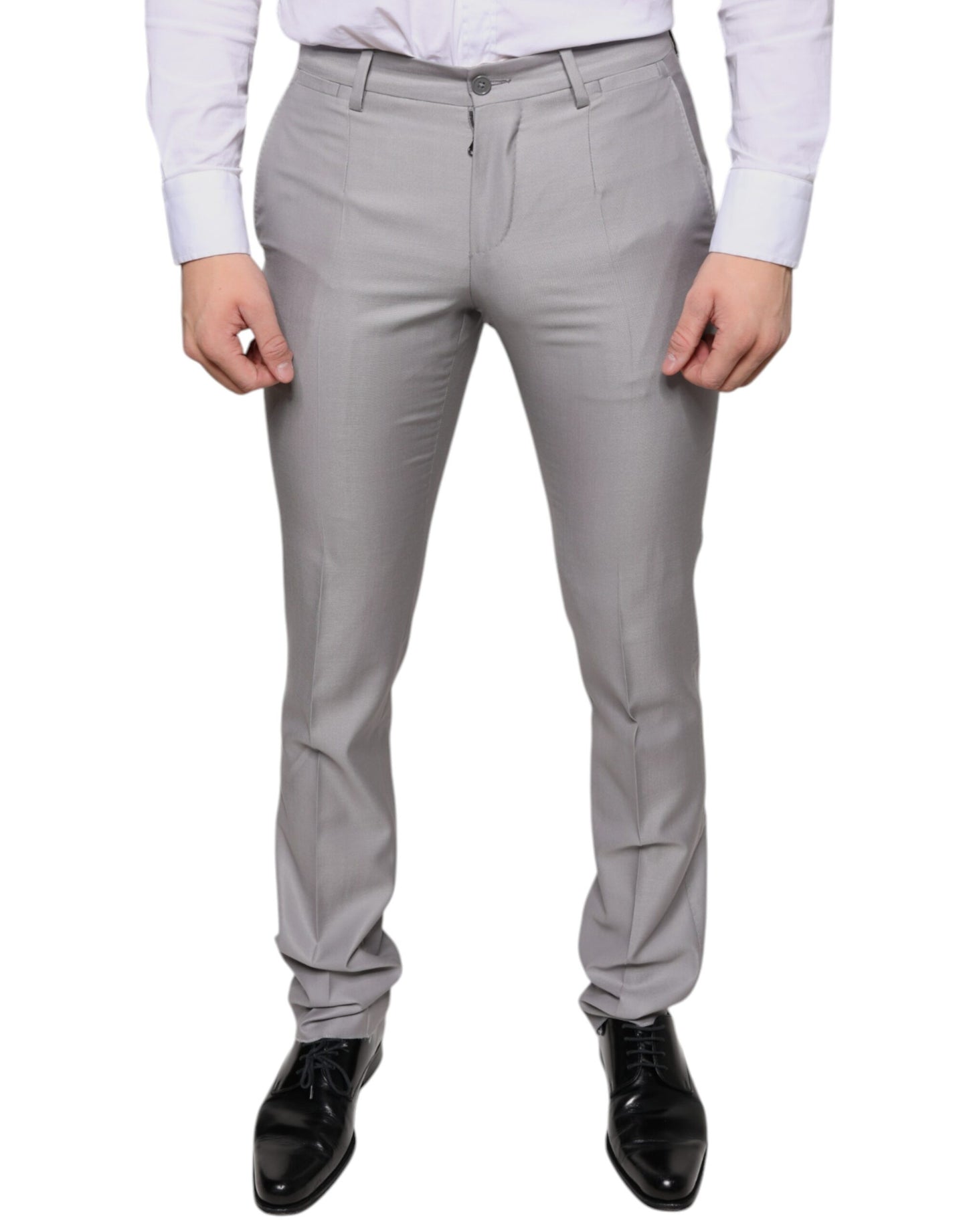 Dolce & Gabbana Light Gray Wool Dress Pants