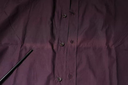 Dolce & Gabbana Dark Violet Cotton Dress GOLD Men Formal Shirt