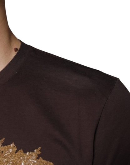 Dolce & Gabbana Brown New Year 2015 Cotton Crew Neck T-shirt