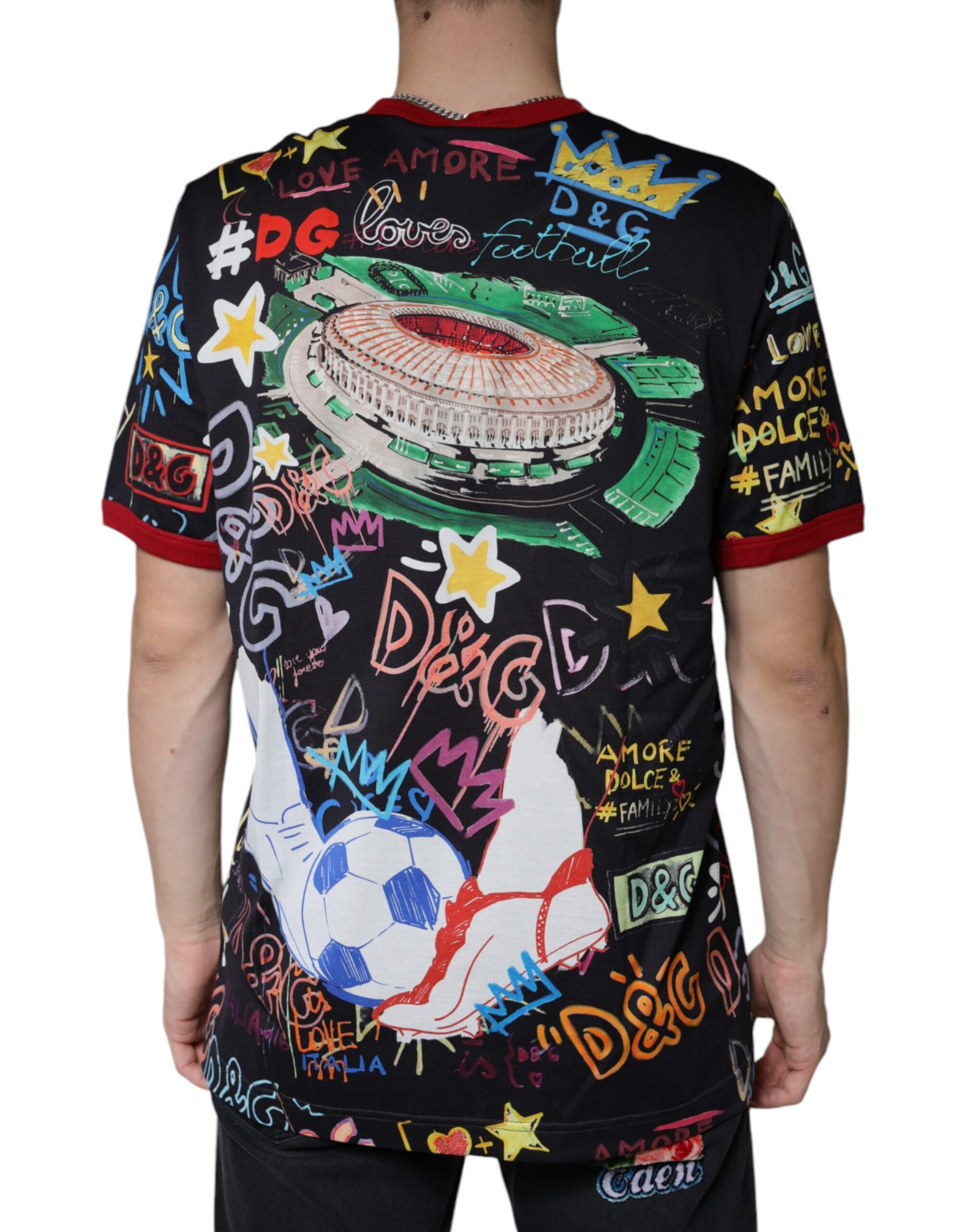 Dolce & Gabbana Multicolor Graphic Print Cotton Crew Neck T-shirt