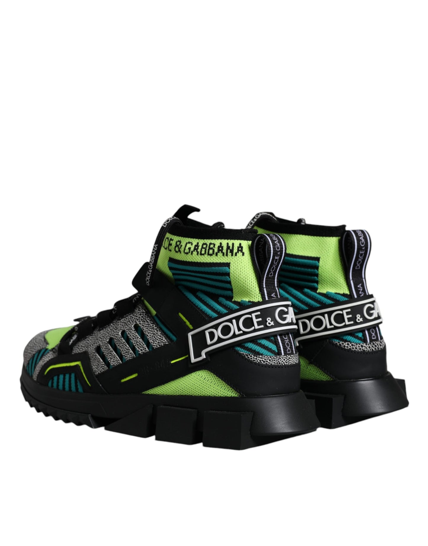 Dolce & Gabbana Multicolor Fabric High Top Sorrento Sneakers Shoes