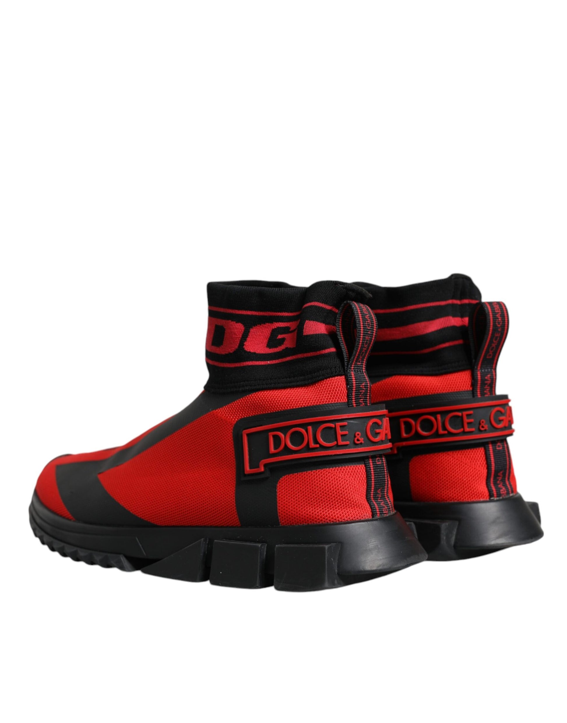 Dolce & Gabbana Red Black High Top Sorrento Sneakers Shoes